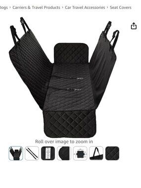 Amazon Basics Quilted Water Resistant Hammock Car Backseat Cover 58" x 54" NEW